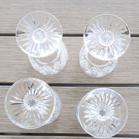 Antique American Brilliant Cut Crystal Wine Glasses, Set of 4 - Picture 9 of 12